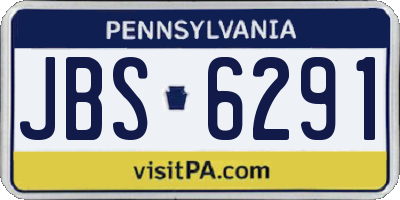 PA license plate JBS6291
