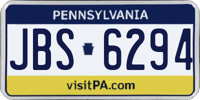 PA license plate JBS6294