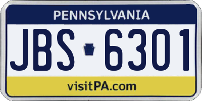PA license plate JBS6301