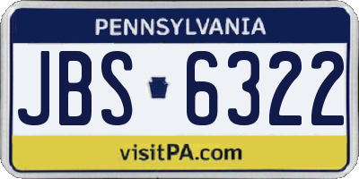 PA license plate JBS6322
