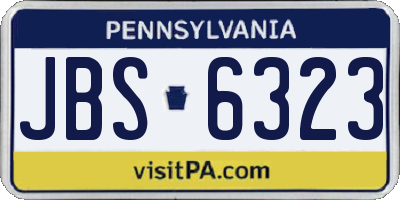PA license plate JBS6323