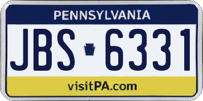 PA license plate JBS6331