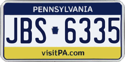 PA license plate JBS6335