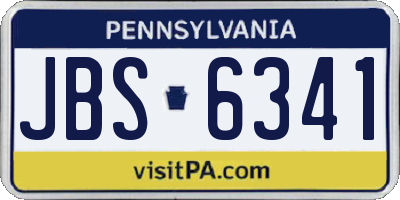 PA license plate JBS6341