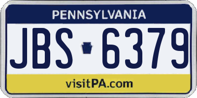 PA license plate JBS6379