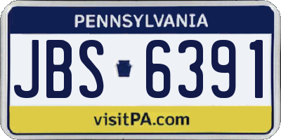 PA license plate JBS6391
