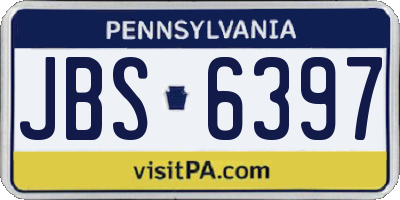 PA license plate JBS6397