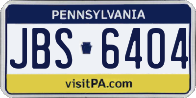 PA license plate JBS6404