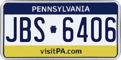 PA license plate JBS6406