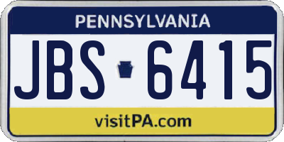 PA license plate JBS6415