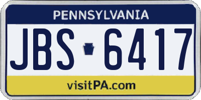 PA license plate JBS6417