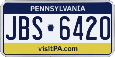 PA license plate JBS6420