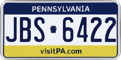 PA license plate JBS6422