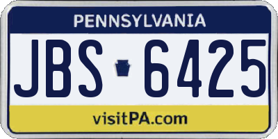 PA license plate JBS6425