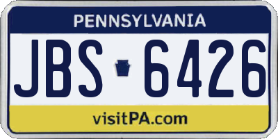PA license plate JBS6426