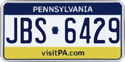PA license plate JBS6429