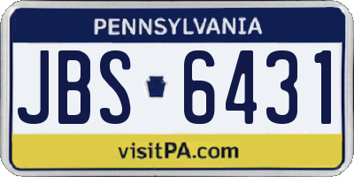 PA license plate JBS6431