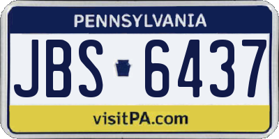 PA license plate JBS6437