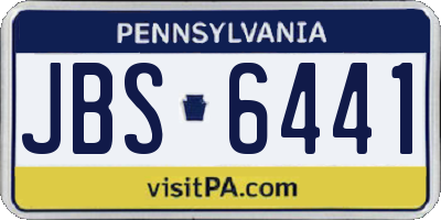 PA license plate JBS6441