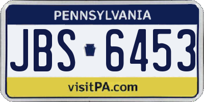 PA license plate JBS6453