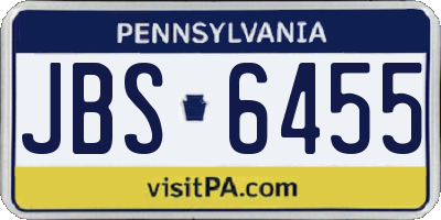 PA license plate JBS6455