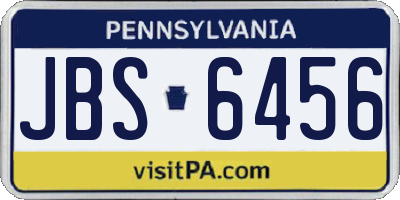 PA license plate JBS6456