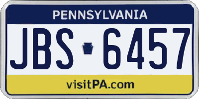 PA license plate JBS6457