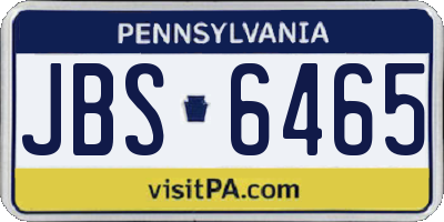PA license plate JBS6465