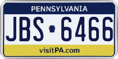 PA license plate JBS6466