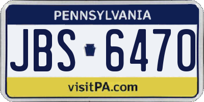 PA license plate JBS6470