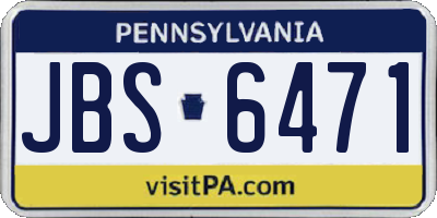 PA license plate JBS6471