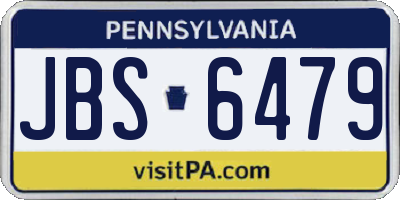 PA license plate JBS6479