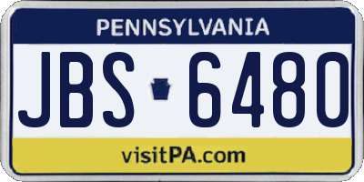 PA license plate JBS6480