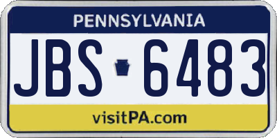 PA license plate JBS6483
