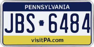 PA license plate JBS6484