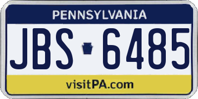 PA license plate JBS6485