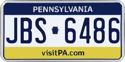 PA license plate JBS6486