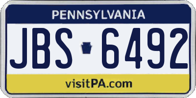 PA license plate JBS6492