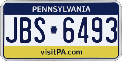 PA license plate JBS6493