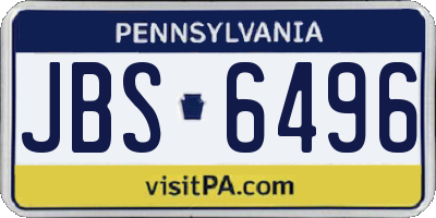 PA license plate JBS6496