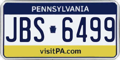 PA license plate JBS6499