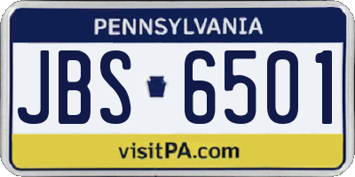 PA license plate JBS6501