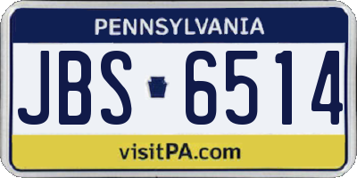 PA license plate JBS6514
