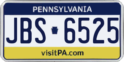 PA license plate JBS6525
