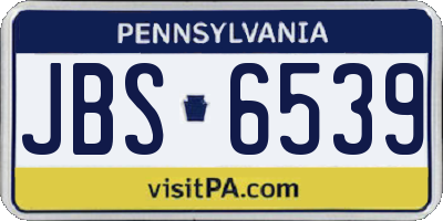 PA license plate JBS6539
