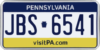 PA license plate JBS6541