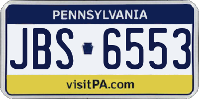 PA license plate JBS6553