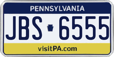 PA license plate JBS6555