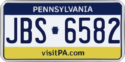 PA license plate JBS6582