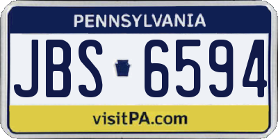 PA license plate JBS6594